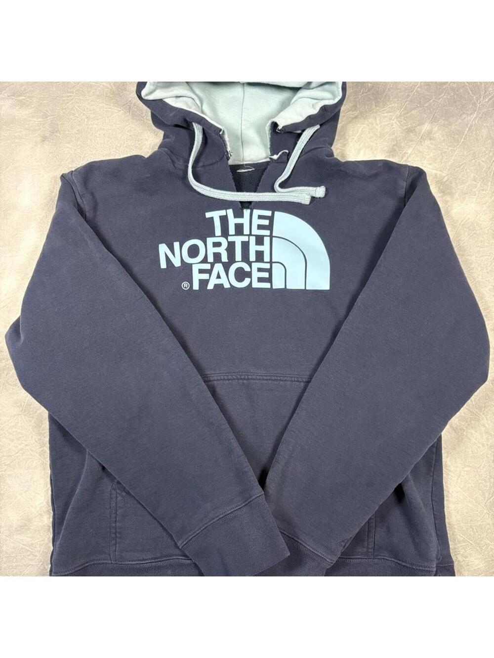 The North Face Faded Navy Logo Pullover Hoodie Distressed Men’s M/L
